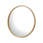 Oikiture 50cm Round Wall Mirrors Wooden Home Decor