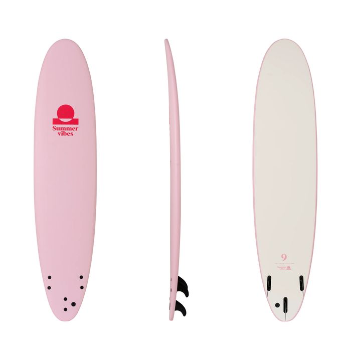 Summer vibes Longboard 9' Softboard - Pink White