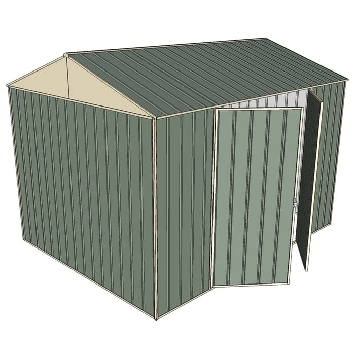 Build-a-Shed 2.3 x 3.0 x 2.3m Gable Double Hinged Side Doors Shed - Green