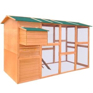 vidaXL Chicken Coop Hen Chook House Cage Rabbit Hutch Nest Box Wood Outdoor