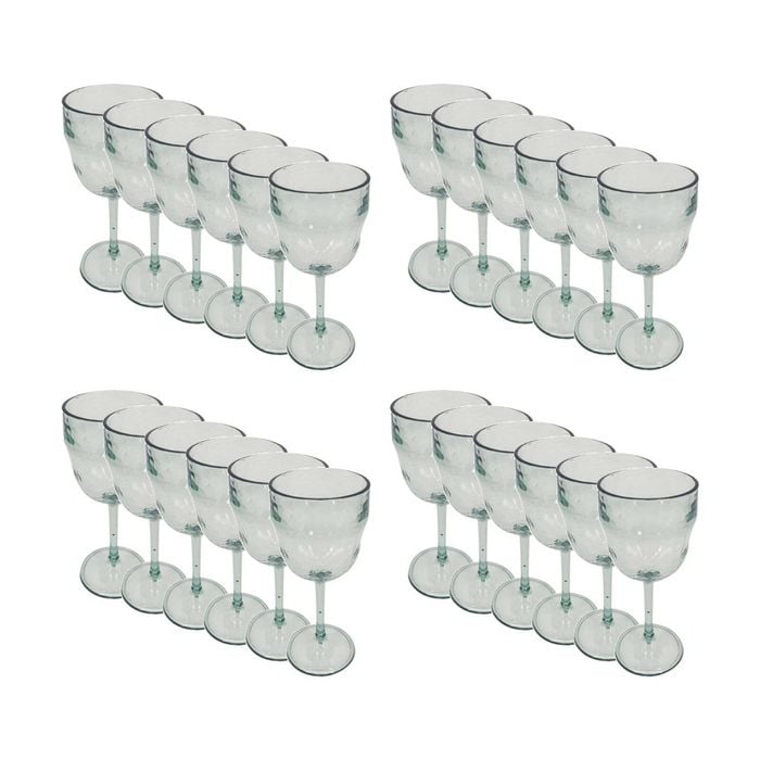 24PK Braz Recycled Look Wine Drinking Glass Tumbler Drinkware Clear