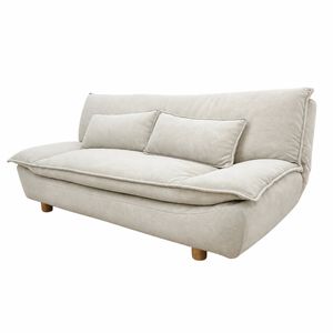 TOPONE Sailboat Fabric Sofa Bed Convertible Sofa Bed for Apartments, Guest Rooms & Modern Living Spaces - Milk Tea