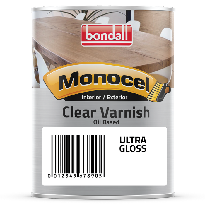 Bondall 250ml Clear Ultra Gloss Monocel Timber Varnish