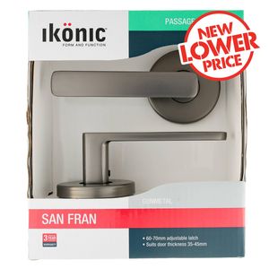 Ikonic Gunmetal San Fran Passage Lever Set