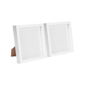 Nicola Spring 3D Box Photo Frames - 8" x 8" - White - Pack of 2