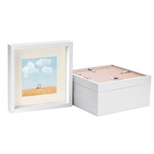Nicola Spring 10" X 10" White 3d Box Photo Frames - 6" X 6" Mount - Pack Of 5