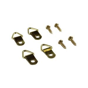 Everhang 6kg Brass Plated Picture Hanging Triangle D-Ring - 4 Pack