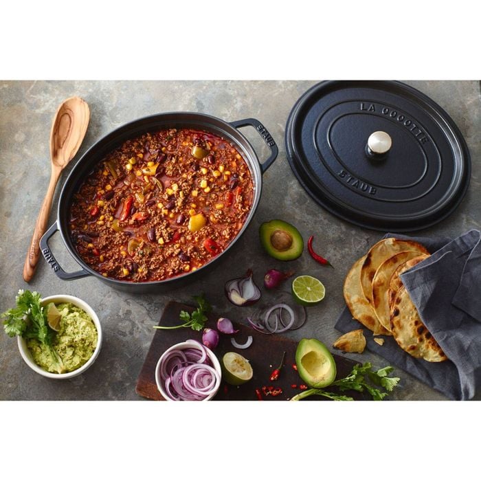 Staub Enamelled Cast Iron Oval Cocotte 33cm Black Bunnings Australia