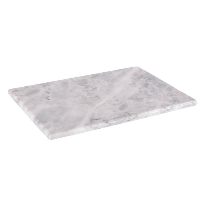 Argon Tableware Marble Chopping Board - 30 X 20cm White Rectangular Cutting Board Solid Worktop Protector Mat Serving Platter