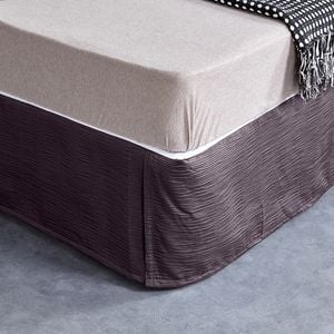 CottonMore Bed Skirt Valance Corrugated Seersucker Pattern Purple - Queen