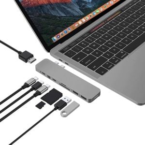Hyper PRO GN28D-GRAY USB Type C Docking Station for Notebook/Desktop PC - Memory Card Reader - microSD, SD
