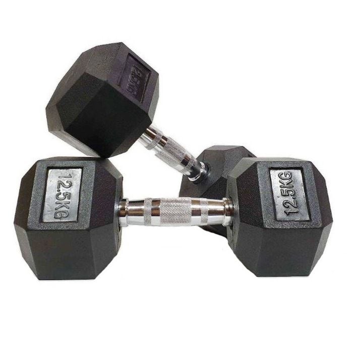 Morgan Rubber Hex Dumbbells - Pair [12.5kg]