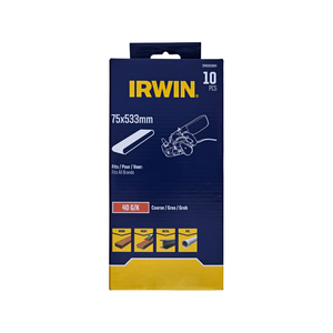 IRWIN 75 x 533mm 40 Grit Sanding Belts - 10 Pack