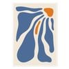 Galrie Stunning Abstract Flowing Forms Art Print in Blue and Orange Minimalist Style, Poster Only, 50 x 70cm (20 x 28inch)