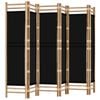 vidaXL Folding 6-Panel Room Divider 240 cm Bamboo and Canvas Privacy Screen