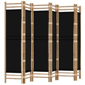 vidaXL Folding 6-Panel Room Divider 240 cm Bamboo and Canvas Privacy Screen