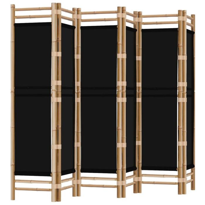 vidaXL Folding 6-Panel Room Divider 240 cm Bamboo and Canvas Privacy Screen