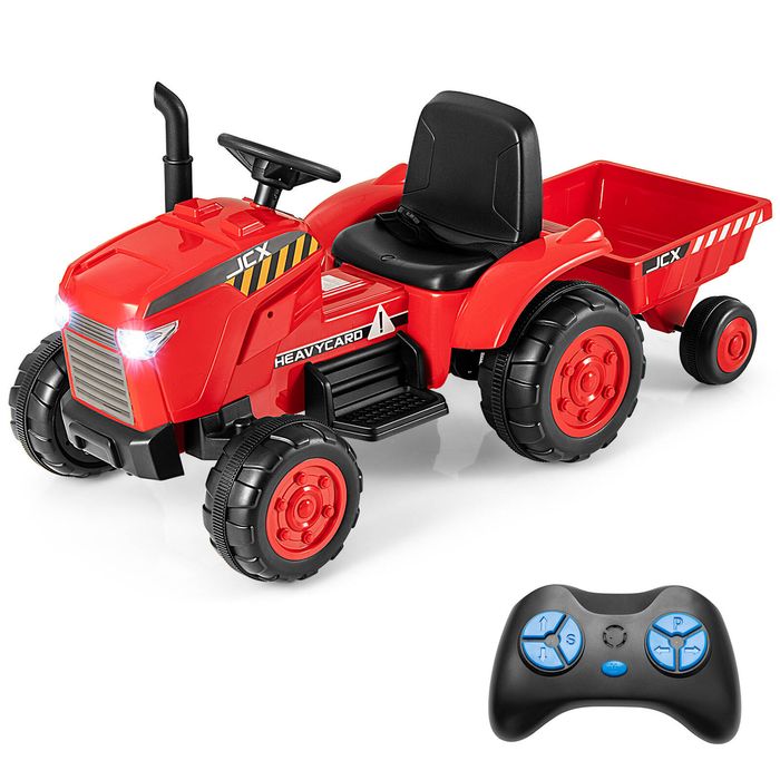Costway 12V Kids Ride On Tractor Remote Control Red