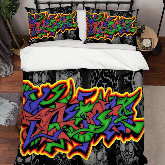 3D Graffiti Quilt Cover Set Bedding Set Pillowcases 38