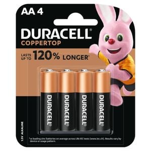 Duracell Coppertop Alkaline AA Battery - Pack of 4