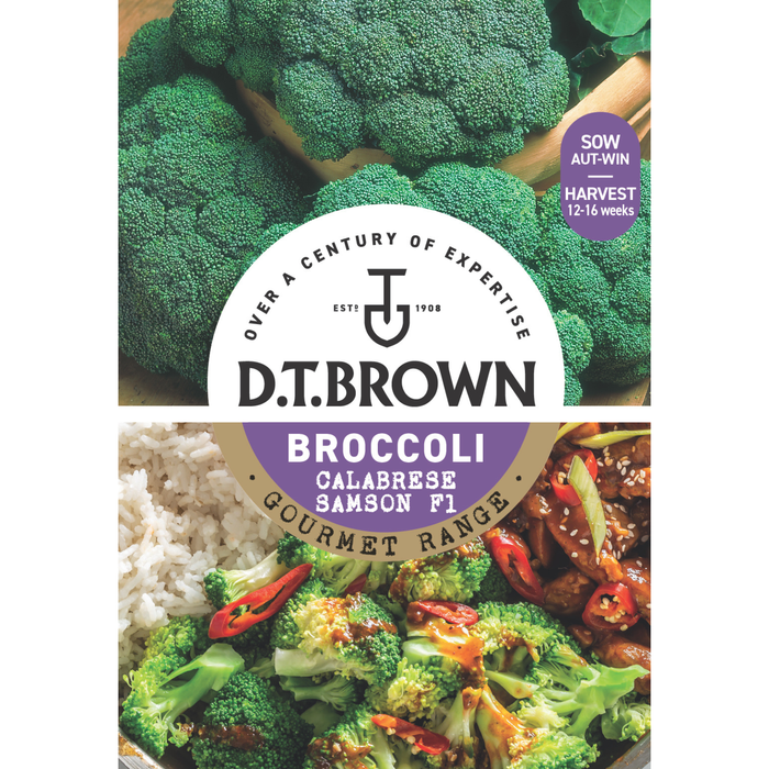 D.T. Brown Gourmet Calabrese Samson F1 Broccoli Seeds