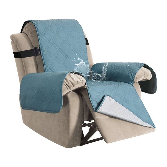Smarcute 1 Seater Waterproof Oversize Recliner Chair Cover Sofa Protector Non Slip Blue