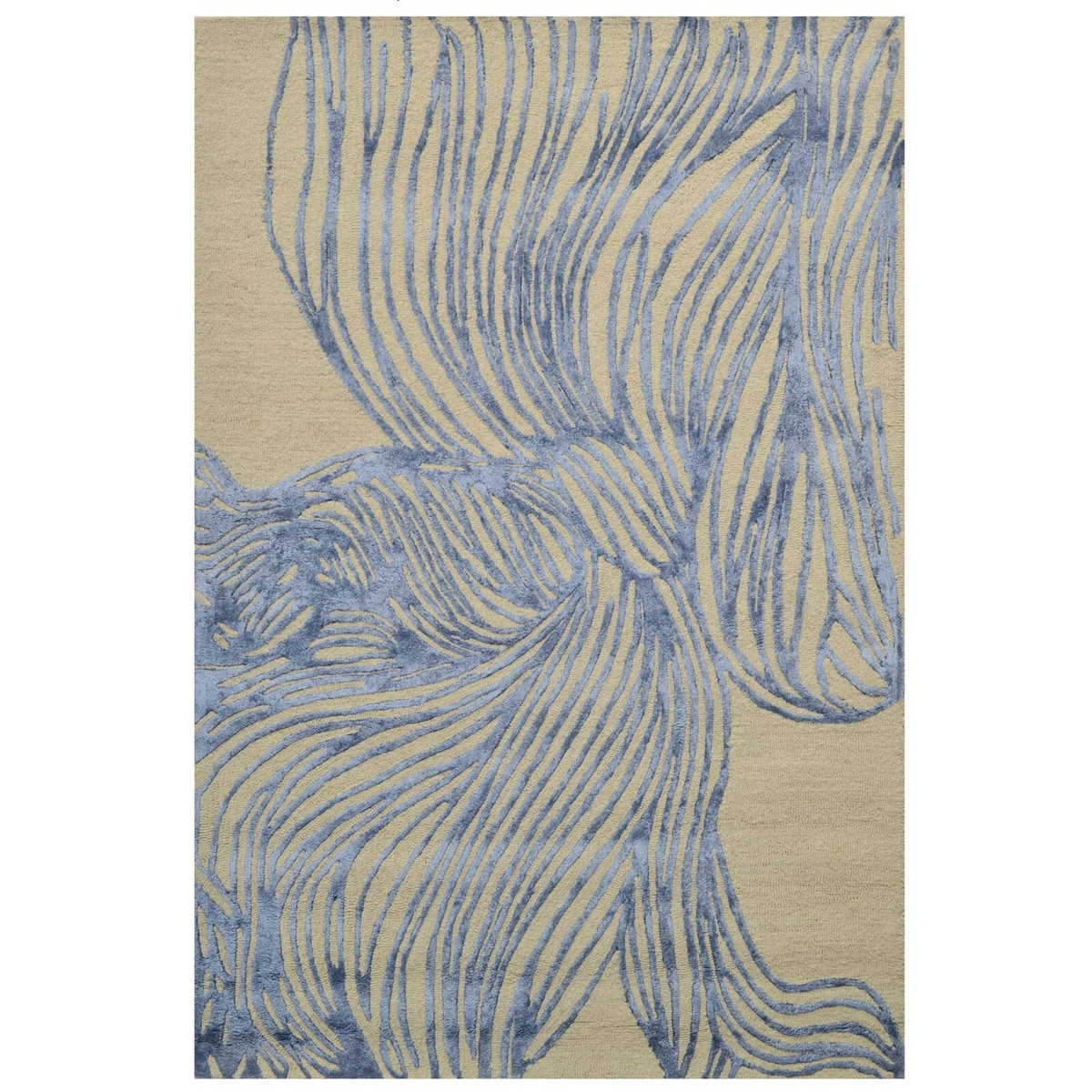Modern Designer Rug-Gold Coast 6380-Cream Teal Blue-110x160cm ...