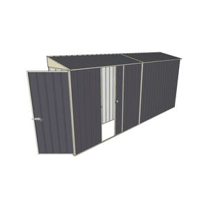 Build-a-Shed 0.8 x 4.5 x 2m Hinged Door Tunnel Shed with Single Sliding Side Door - Grey
