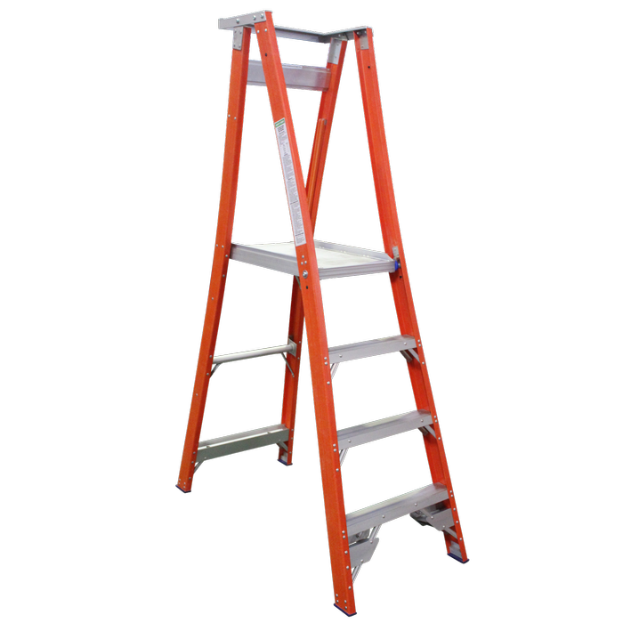 INDALEX 1.2m Industrial Fibreglass 180KG Pro Series Platform Ladder