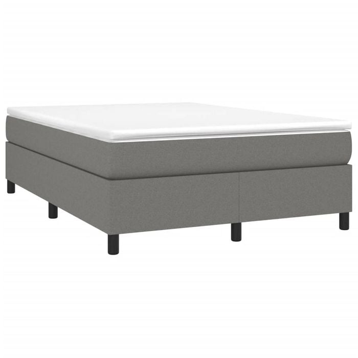 vidaXL Bed Frame Mattress Base Bedstead Dark Grey 153x203 cm Queen Size Fabric