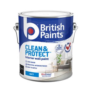 British Paints Black Matt Clean And Protect Interior Paint - 2L