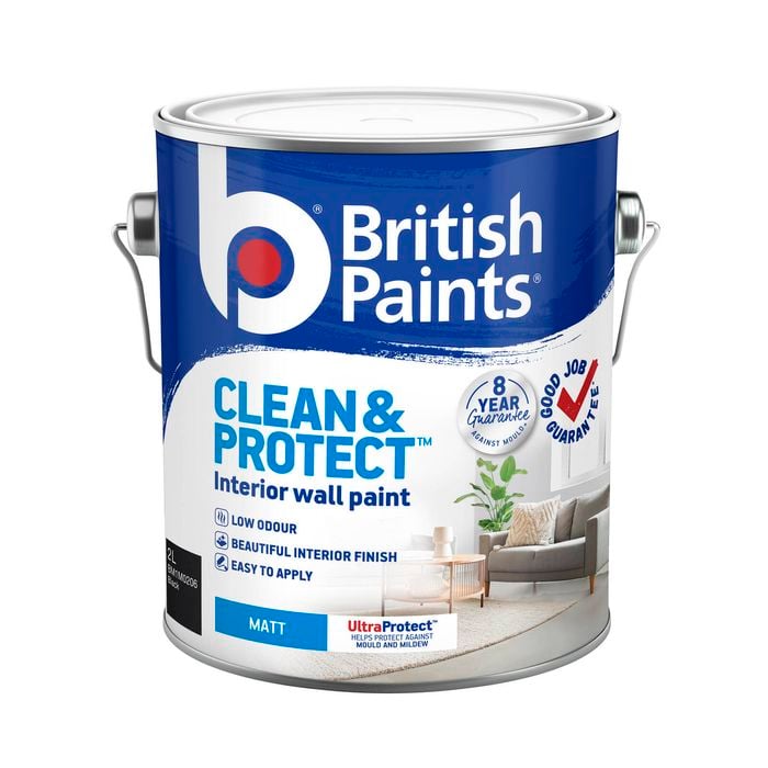 British Paints Black Matt Clean And Protect Interior Paint - 2L