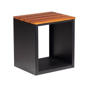 Mimosa 40 x 51cm Rhone Dark Grey Steel and Timber Log Storage Seat