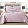 Bloomington Cotton Rich Lightly Quilted Coverlet Set Royale Pink Queen