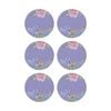 6pk Maxwell & Williams Botanica Ceramic Round Coaster 10cm - Purple