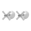 Shaw & Mason White 1/2 Turn Easy Clean Wall Top Assembly - Pair