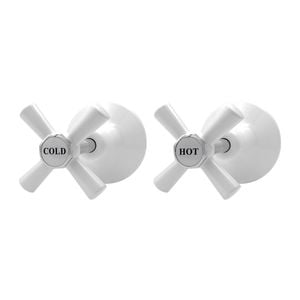 Shaw & Mason White 1/2 Turn Easy Clean Wall Top Assembly - Pair