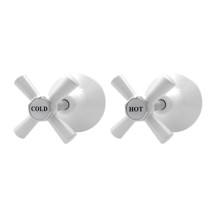 Shaw & Mason White 1/2 Turn Easy Clean Wall Top Assembly - Pair