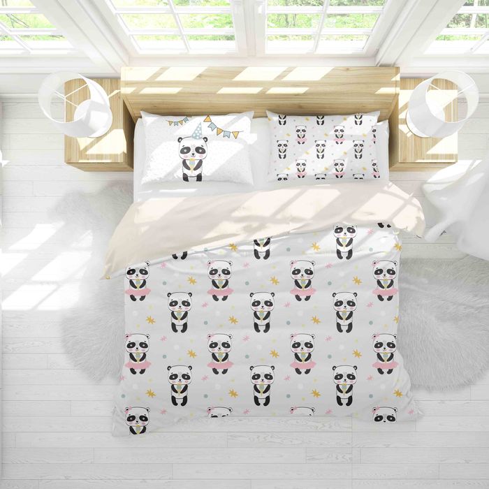 3D Cartoon Panda Quilt Cover Set Bedding Set Pillowcases 64
