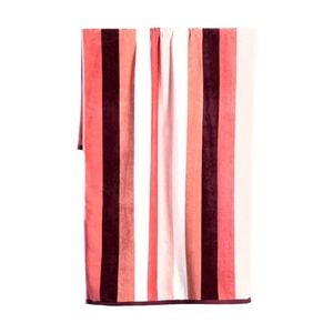 Canningvale Sorrentina Velour Beach Towel Linea Berry Red Stripe 80x160cm