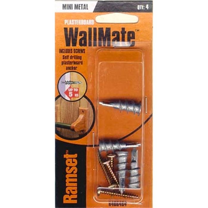 Ramset WallMate Mini Metal with Screws Zinc 4pk R466464