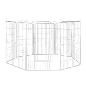 Pawz 40" Double Door Pet Crate With Divider White