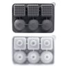 Catzon Silicone Ice Cube Tray with Lid 2 Shapes for Whiskey-Grey