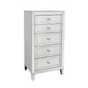 Tallboy MDF Silver Mirror Five Drawers with Sparkling Handle