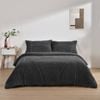 Dreamaker Jasper Teddy Fleece Quilt Cover Set Charcoal King