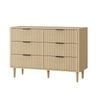 Oikiture 6 Chest of Drawers Nightstand Lowboy Natural