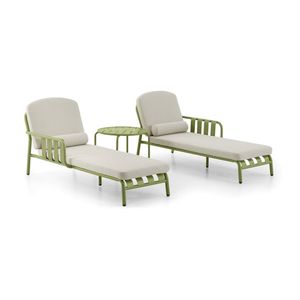 Mornington Outdoor Aluminium Sun Lounge Set with Side Table Seagrass