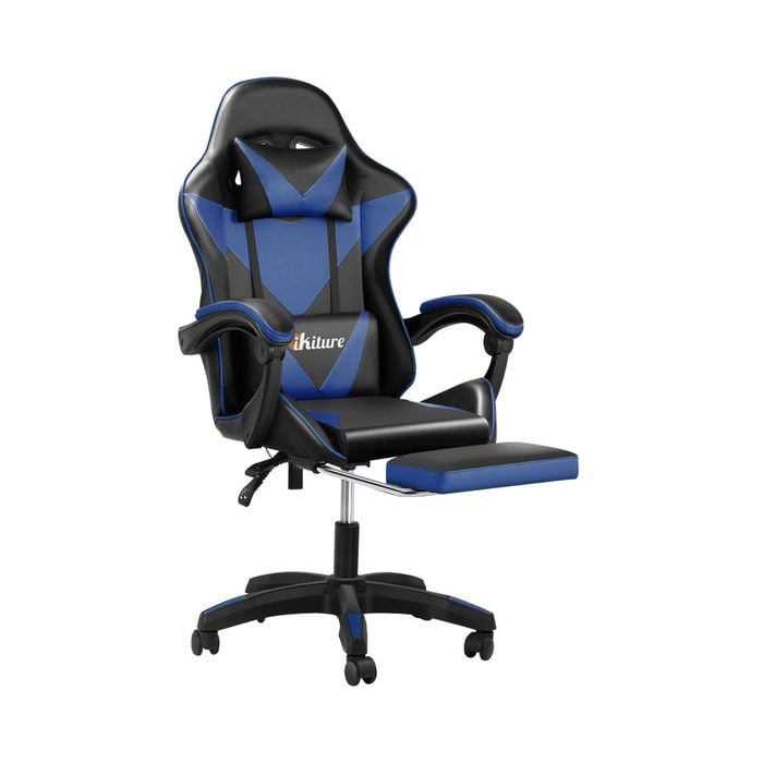 Oikiture Massage Gaming Office Chair Recliner Black&Blue
