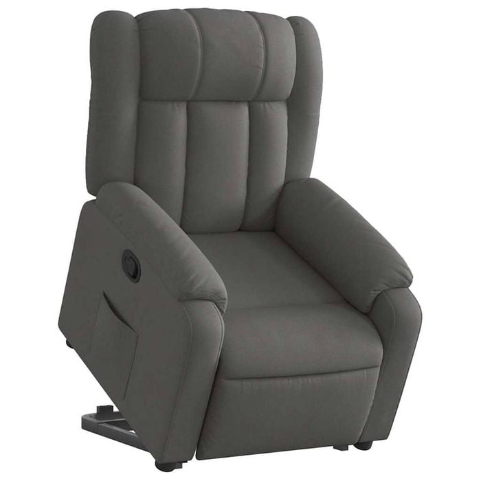 vidaXL Stand up Massage Recliner Chair Armchair Single Sofa Dark Grey Fabric