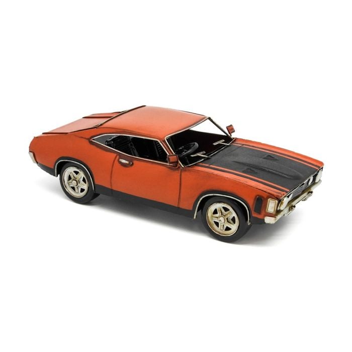Boyle Metal Ornament Figurine 1972 Ford Falcon Xs Gt Coup Car Orange 26x12cm